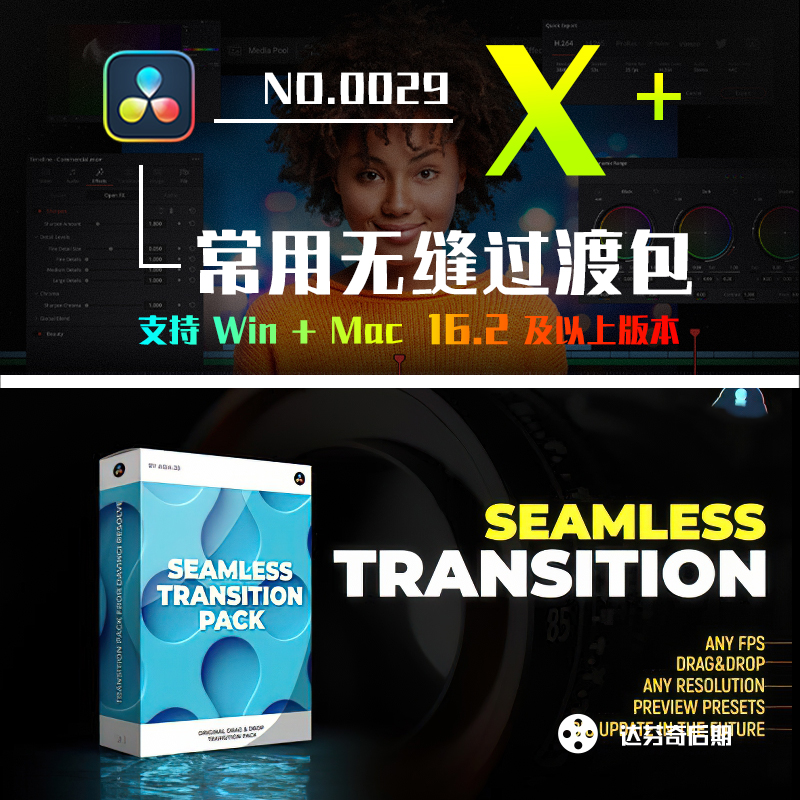 达芬奇转场 600+电影视频Vlog剪辑终极过度包Seamless Transition 0029