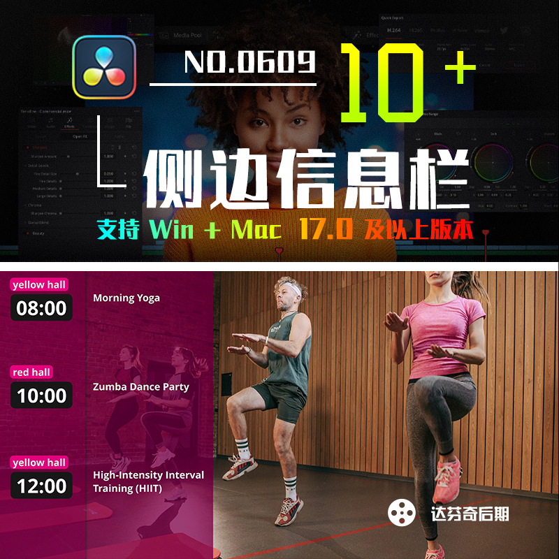 0609_达芬奇字幕10款侧边列表介绍详情介绍广告促销信息栏 Info Bars