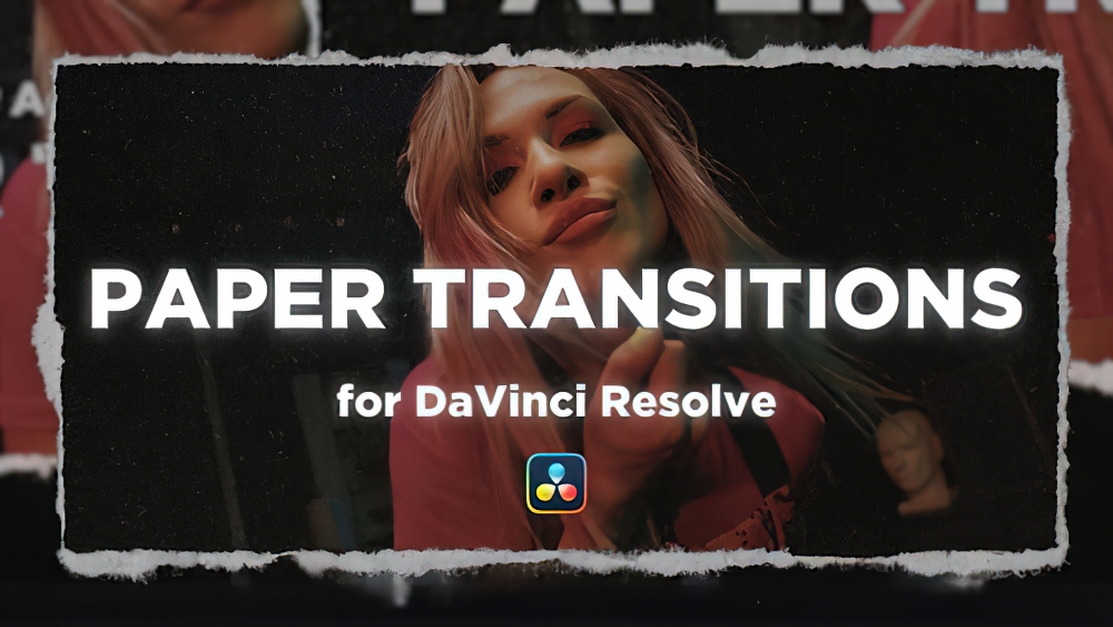 1023_达芬奇模板纸张撕裂撕纸纹理转场过渡 Paper Transitions