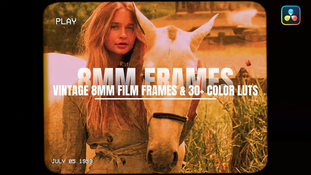 0147_达芬奇复古8MM电影框架30彩色LUTs适用于 DaVinci Resolve