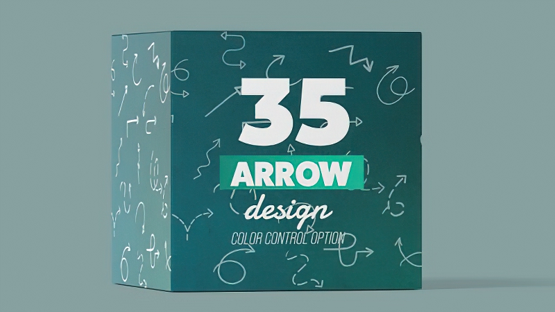 0533_达芬奇35款卡通线条圆形箭头动态指示方向图标工具包 Arrow Pack
