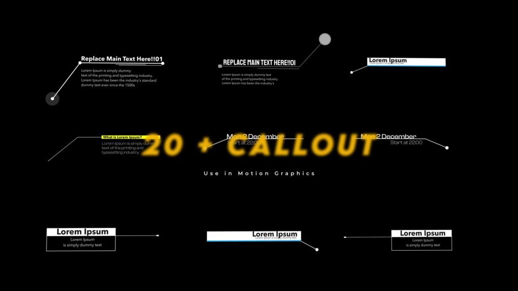 1205_Davinci Resolve达芬奇插件线条信息标注动画标题 20+ Callouts