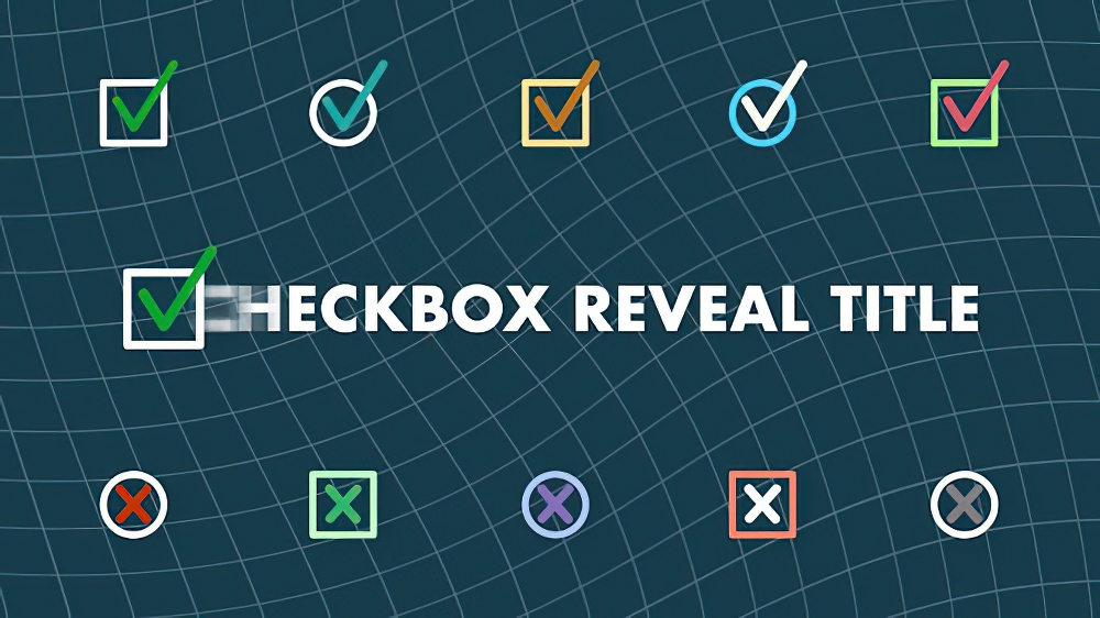 0854_达芬奇方形和圆形复选框显示标题 Checkbox Reveal Title