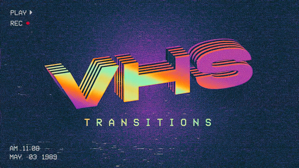 0840_达芬奇转场7款复古复古怀旧传统录像带VHS效果过渡VHS Transition