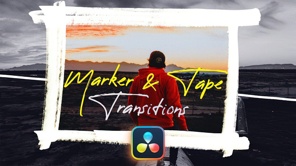 0654_达芬奇转场15款炫酷标记胶带撕纸过渡卷Marker Tape Transitions