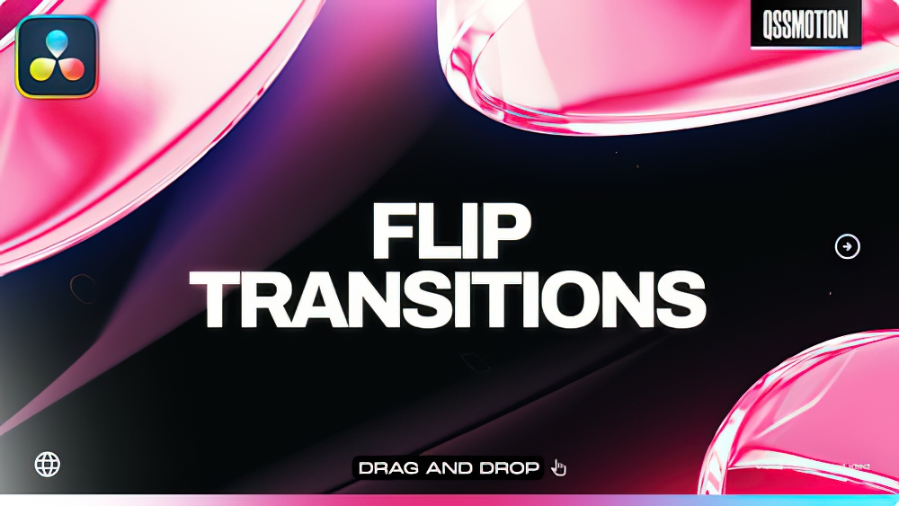 1062_达芬奇插件翻转对折转场过渡 Flip Transitions Davinci Resolve