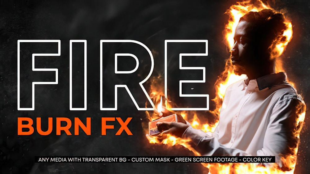 0800_达芬奇插件史诗震撼火焰燃烧微标图像视频效果 Fire Burn Effect