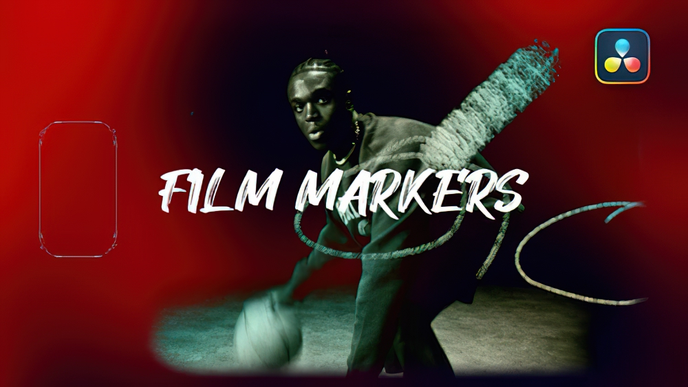 1040_达芬奇电影光泄漏数字失真涂鸦胶片标记转场转场 Film Markers