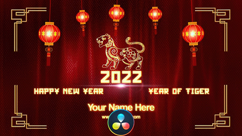 0155_达芬奇模板2022年中国农历新年虎年传统节日年会开幕开场宣传视频