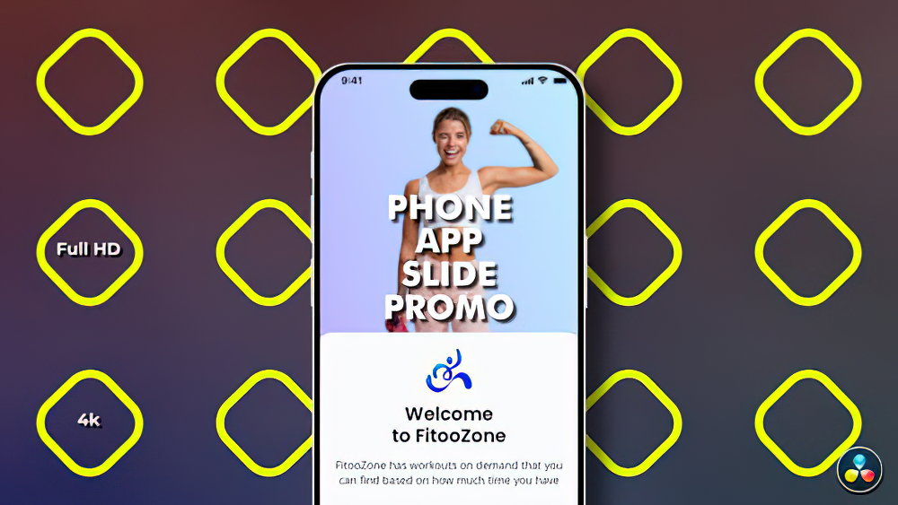 0832_达芬奇视频模板手机应用程序幻灯片宣传片 Phone App Slide Promo