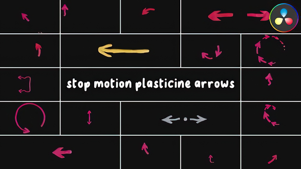 0882_达芬奇定格动画橡皮泥箭头动画模板Stop Motion Plasticine Arrow