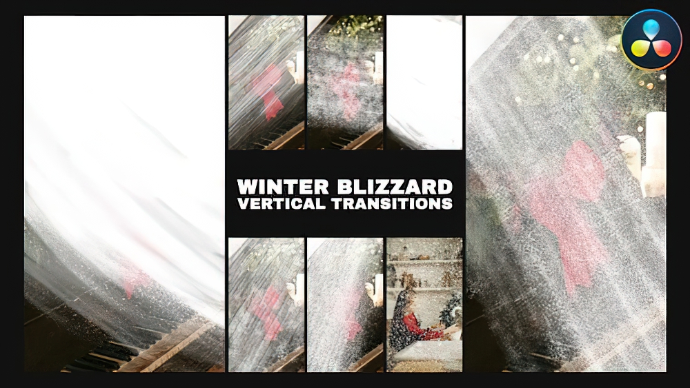 0436_达芬奇冬季暴风雪垂直动画雪花过渡 Winter Blizzard Vertical