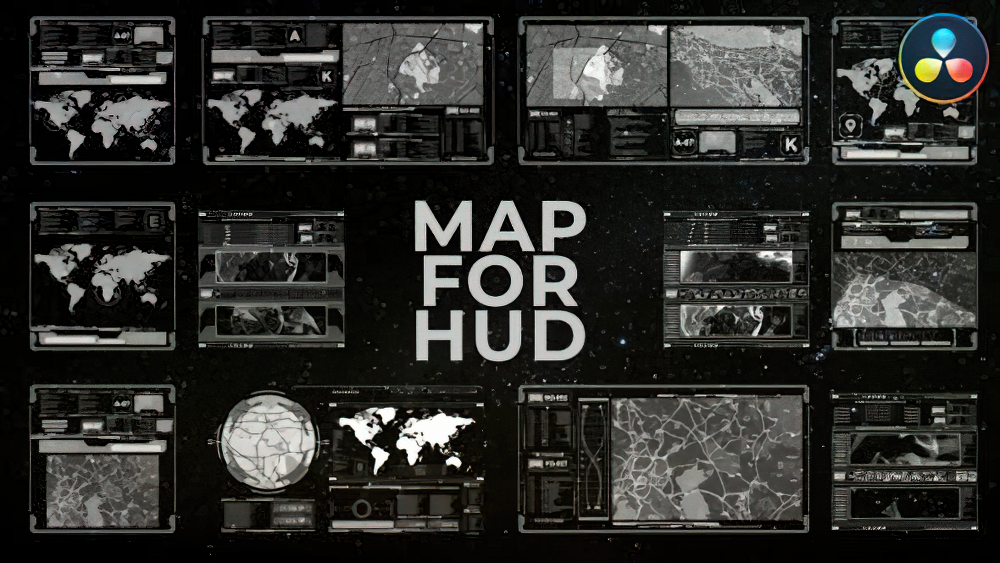 0747_达芬奇模板头戴显示未来视觉HUD信息地图效果 Map For HUD