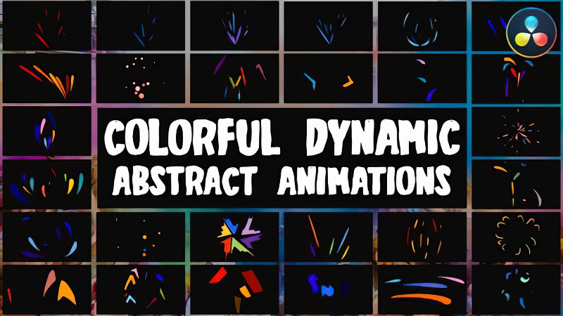 0517_达芬奇彩色动态抽象几何形状动画元素 Colorful Dynamic Abstract