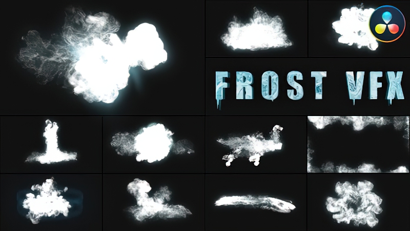 0500_达芬奇特效逼真寒霜效果冷雾雪云霜冻气流能量叠加效果Frost VFX