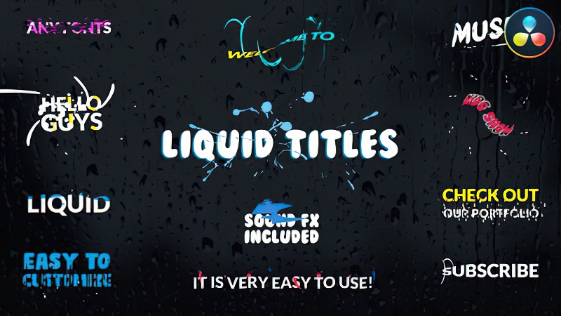 0546_达芬奇字幕综艺卡通液体搞笑流体飞溅动画标题 Liquid Titles