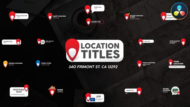 0352_达芬奇字幕现代多彩详细地图位置标记文字标题Location Titles