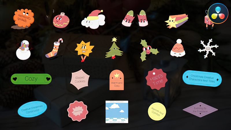 0434_达芬奇圣诞创意标题Christmas Creative Characters And Titles
