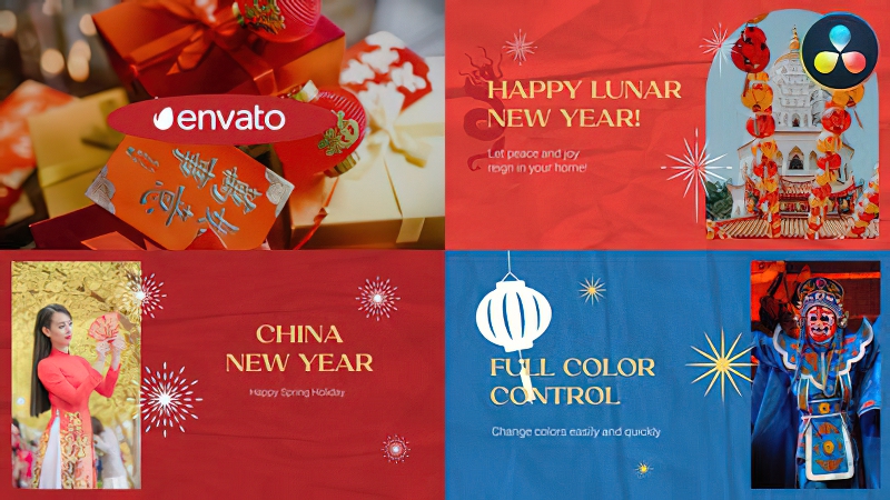 0476_达芬奇视频模板中国新年元素欢乐春节幻灯片开场白happy New Year