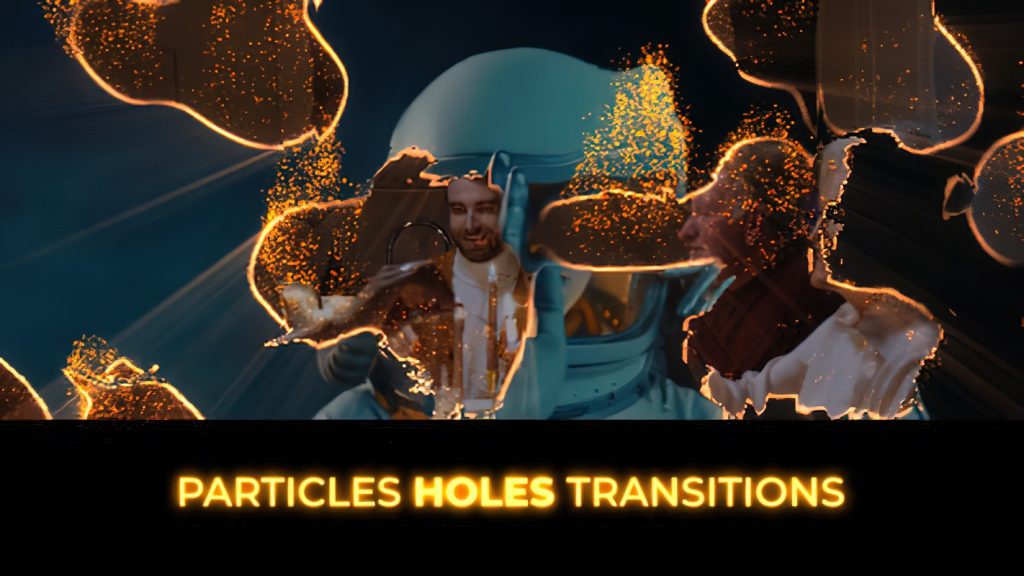 1180_达芬奇插件发光火花粒子孔洞消散溶解效果转场 Particles Holes