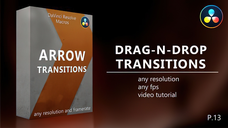 0151_达芬奇转场插件14组厚礼动感箭头转场过渡预设Arrow Transitions