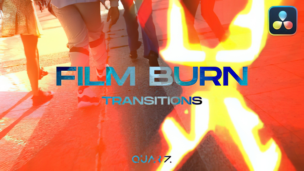 0826_达芬奇转场电影胶片漏光硝化钾烧伤过渡 Film Burn Transitions