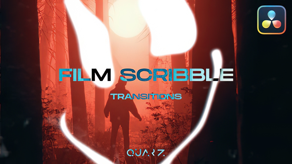 0819_达芬奇转场电影胶片杂乱手绘涂鸦过渡 Film Scribble Transitions