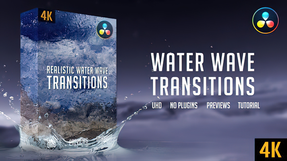 0751_达芬奇转场水波波浪4K过渡模板预设 Water Wave Transitions