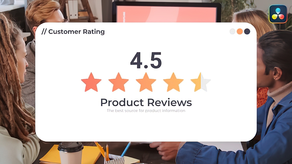 1108_达芬奇模板五星星星等级评分评论Rating Reviews DaVinci Resolve