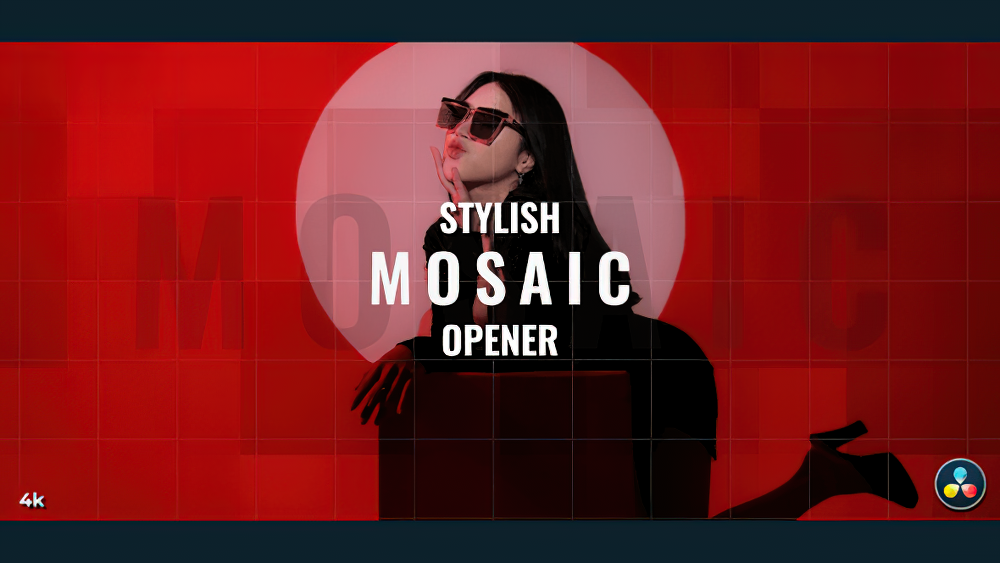 1100_达芬奇模板时尚马赛克拆分排版开场白 Stylish Mosaic Opener