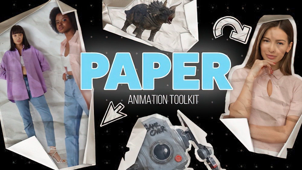 0833_达芬奇折图像徽标纸展开纸张动画进出过渡 Unfold Paper Animator