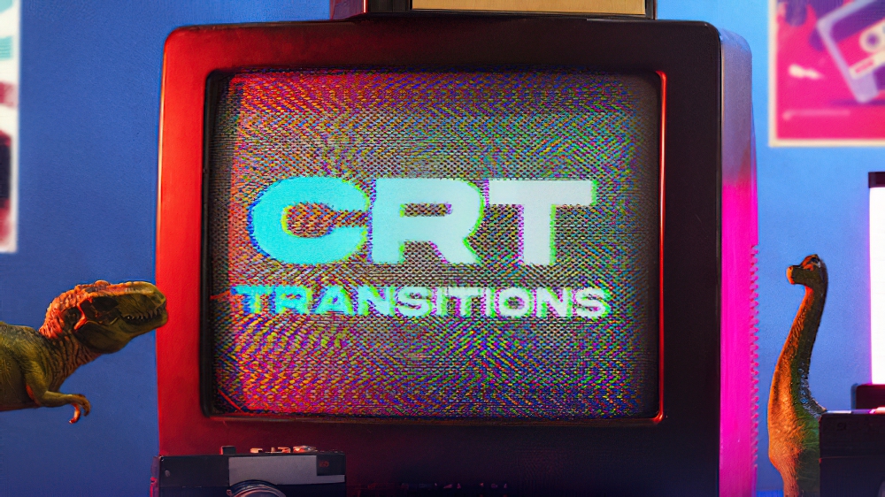 0839_达芬奇转场8款复古电视机老式信号扫描CRT效果 CRT Transitions