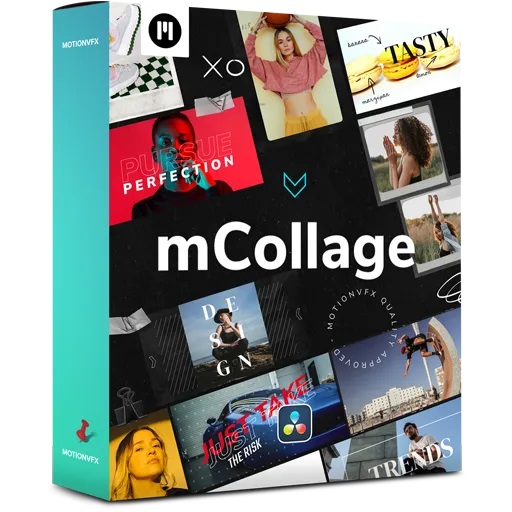 1086_达芬奇插件MotionVFX mCollage高级视频故事排版图形设计拼贴元素