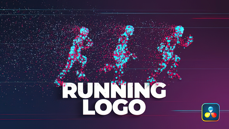 0243_达芬奇模板跑步运动健身logo标志揭示Running Sport Logo Reveal