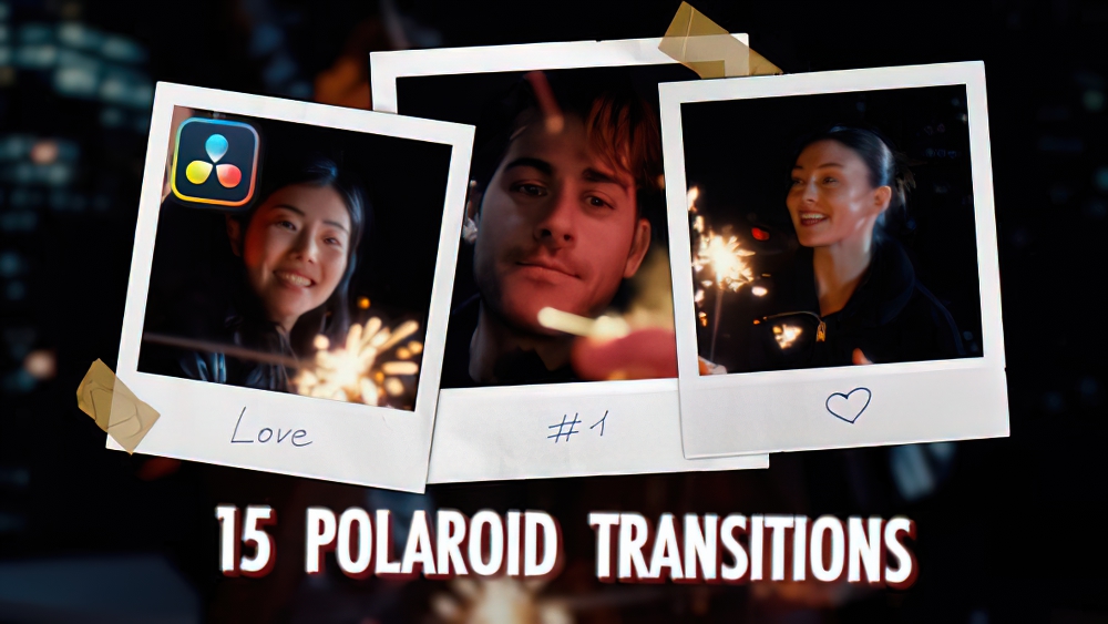 1099_达芬奇模板宝丽来照片相册动态快速转场过渡Polaroid Transitions