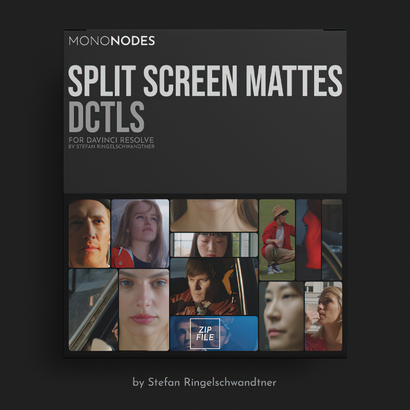1264_达芬奇插件Mononodes Split Screen Mattes DCTLS 分屏遮罩预设