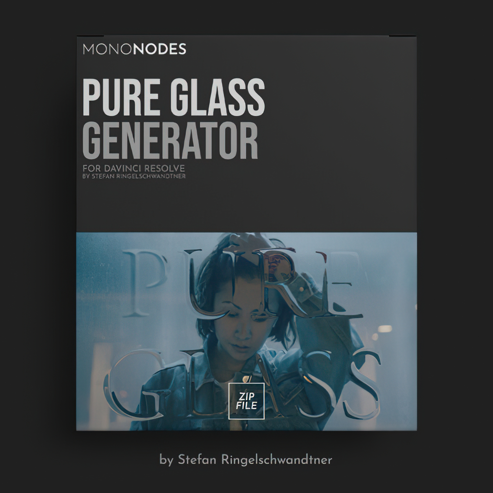 0957_达芬奇标题插件纯玻璃透明文字效果 Mononodes Pure Glass Effect