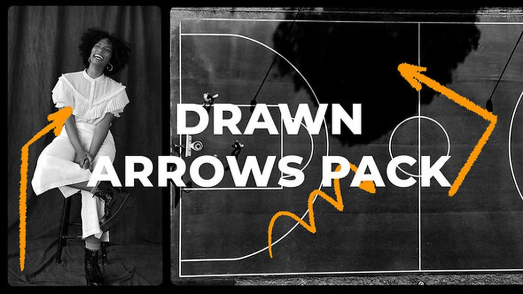 1370_达芬奇模板创意视频动态手绘箭头涂鸦动态元素 Drawn Arrows Pack
