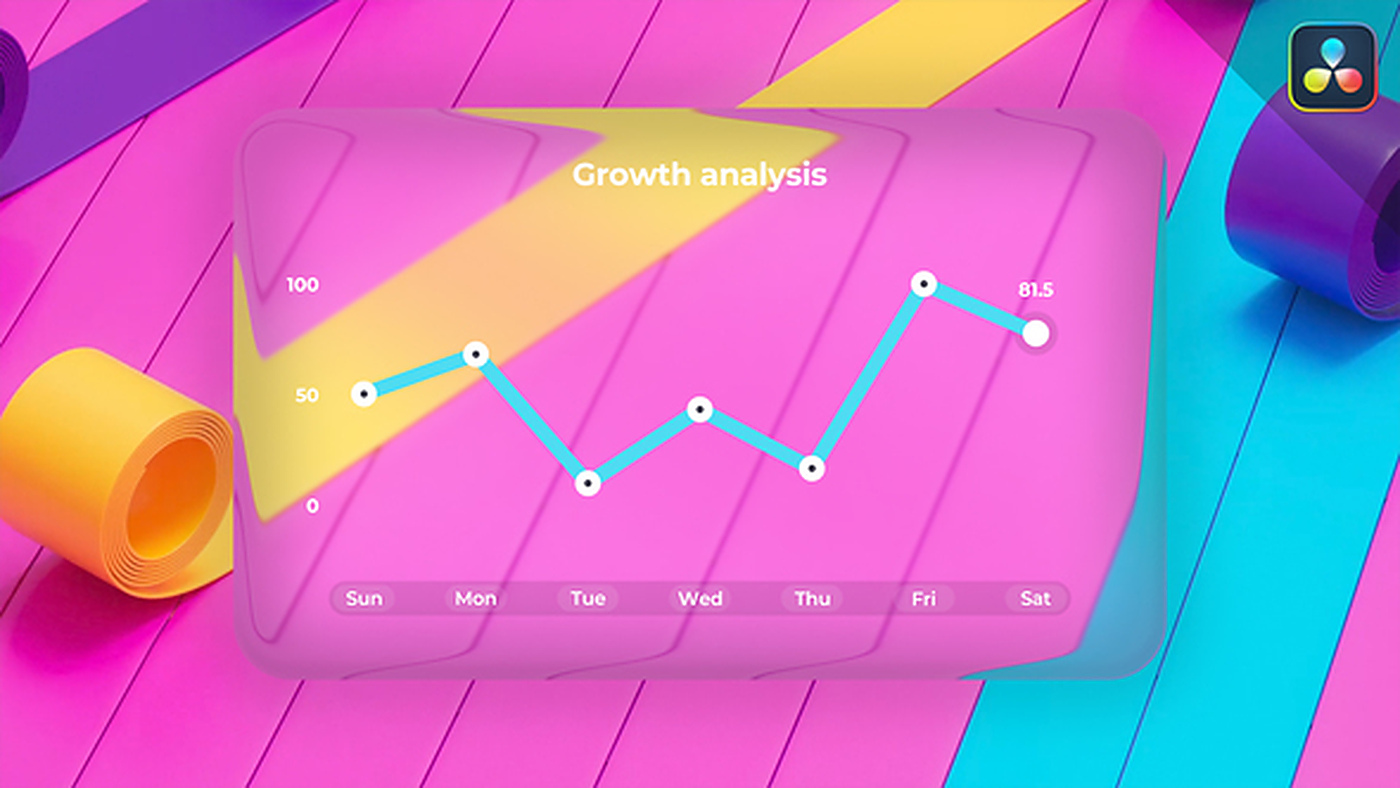 1399_达芬奇模板液态玻璃视频模板 Line Chart Liquid Glass