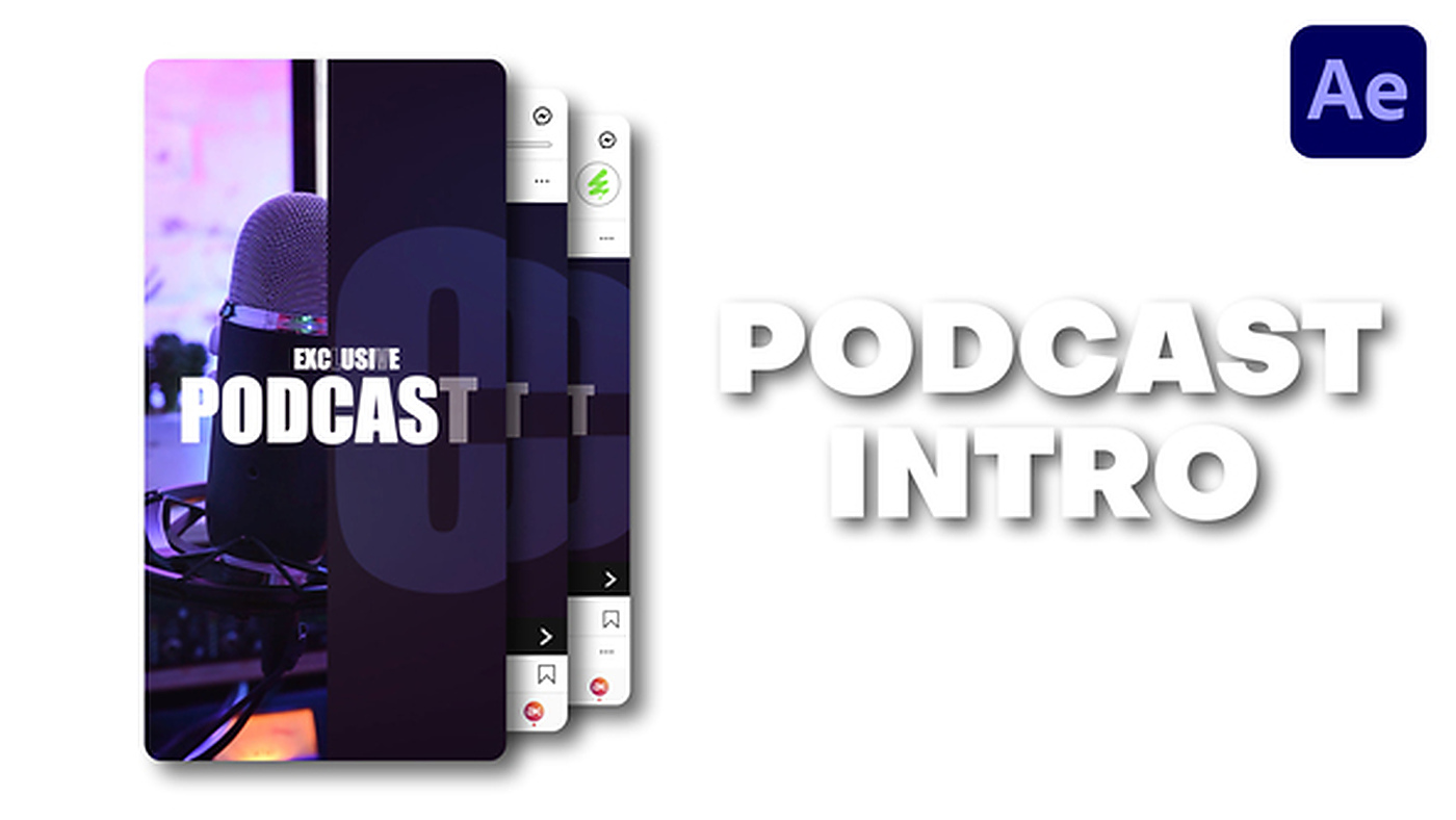 1408_达芬奇模板创意开场视频模板 Vertical Podcast Intro